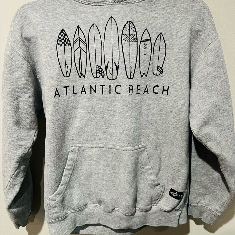 Gray Atlantic Beach Surfboard Hoodie